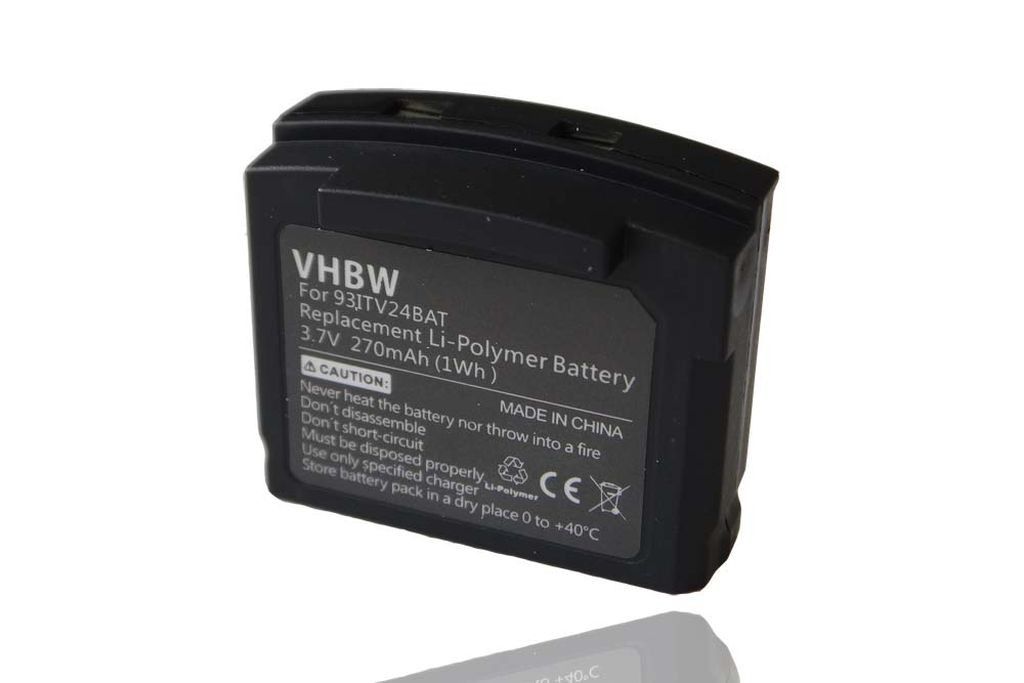 VHBW Vezeték nélküli fejhallgató akku Amplicomms 93ITV24BAT - 270 mAh 3,7 V Li-polymer