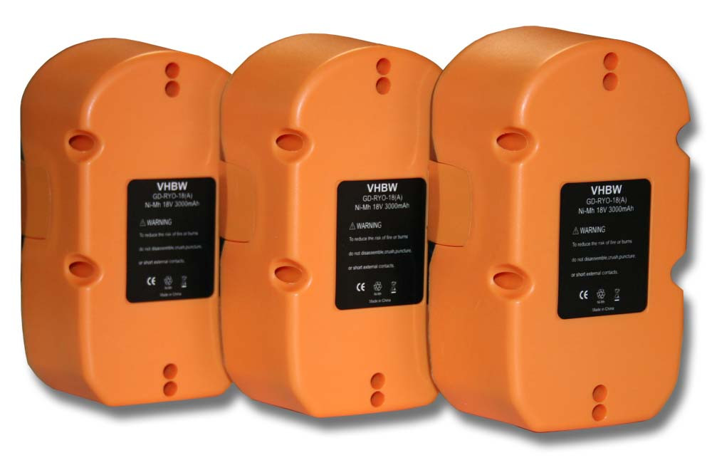 VHBW Elektromos szerszám akkumulátor ABP1803, BID-1801M, BCP1817/2SM, ABP1801 - 3000 mAh 18 V NiMH