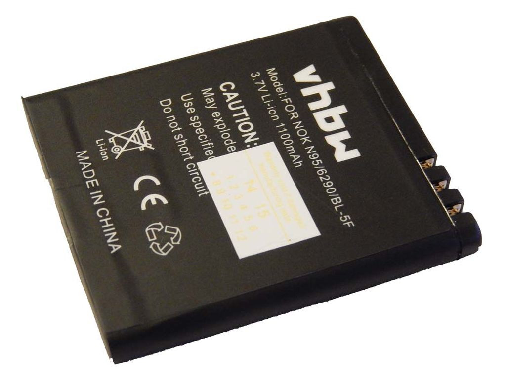VHBW Mobiltelefon akkumulátor Nokia BL-5F, MP-SO-hoz - 1100 mAh 3,7 V Li-Ion