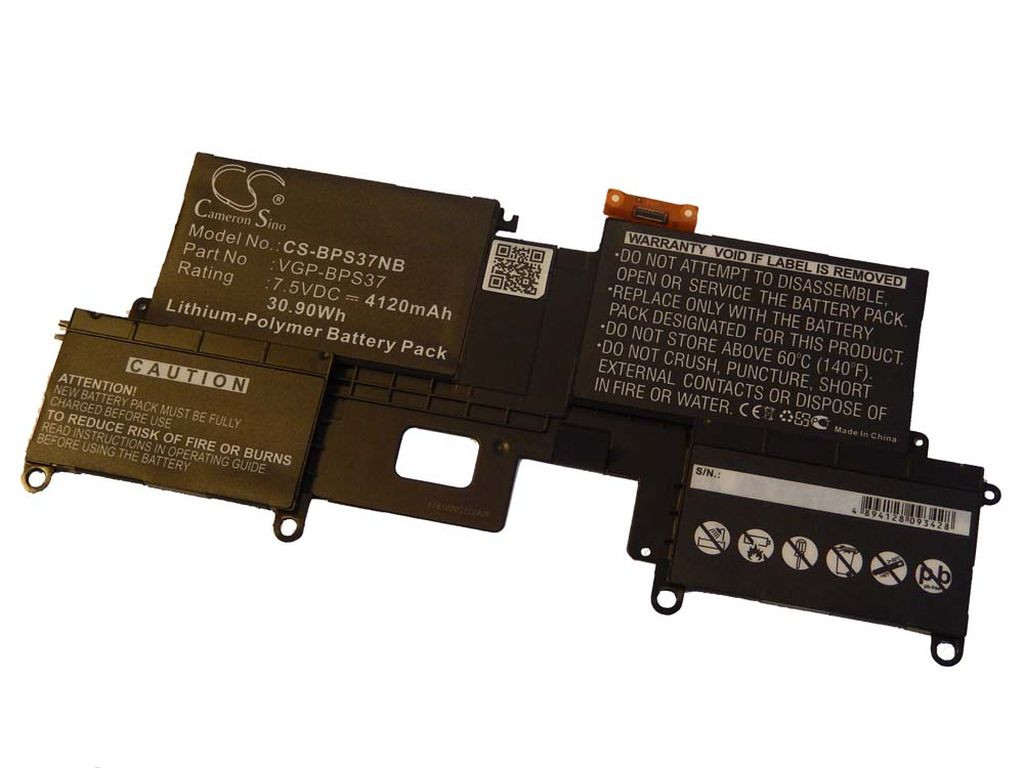 VHBW Notebook akkumulátor Sony VGP-BPS37, VGP-BPSE38 - 4120 mAh 7,5 V Li-polimer, fekete VHBW Notebook akkumulátor Sony VGP-BPS37, VGP-BPSE38 - 4120 mAh 7,5 V Li-polimer, fekete