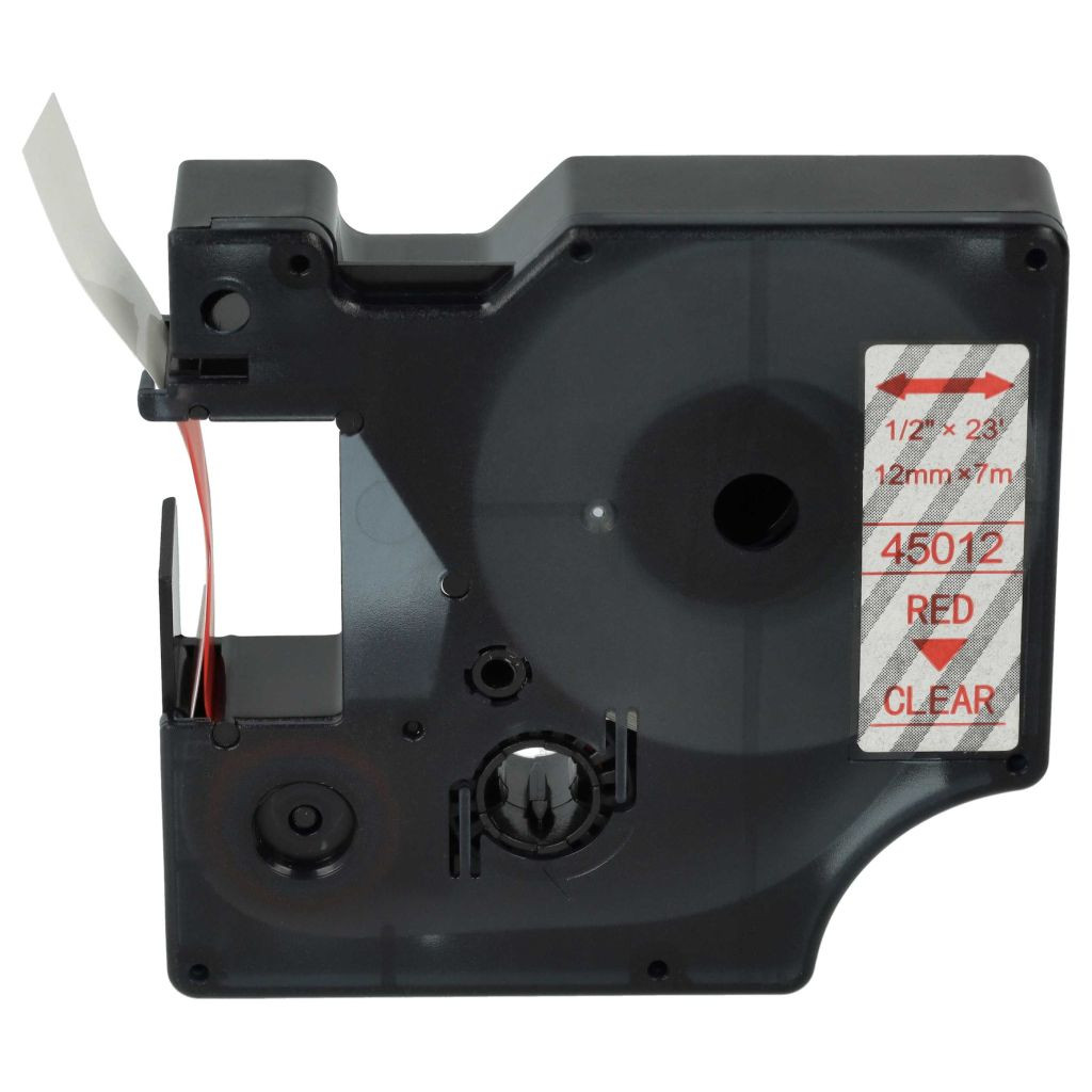 VHBW Dymo D1 Címkeszalag, 45012, 12 mm, Piros-Átlátszó VHBW Dymo D1 Címkeszalag, 45012, 12 mm, Piros-Átlátszó