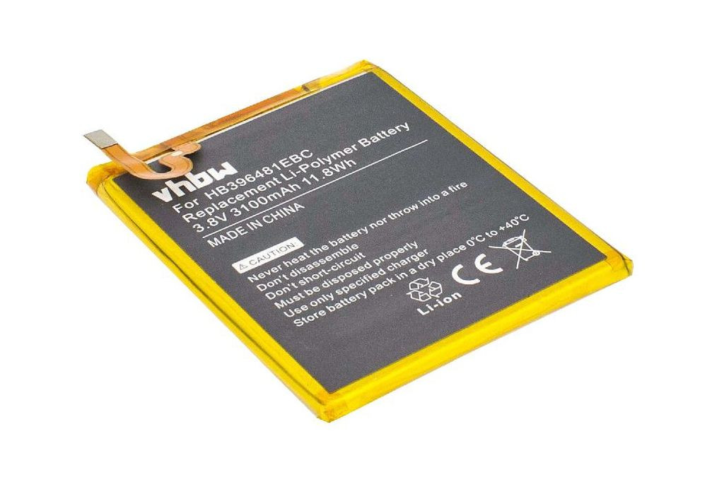 VHBW Mobiltelefon akku Huawei HB396481EBC-hez - 3100 mAh 3,8 V Li-polimer - Okostelefon akku