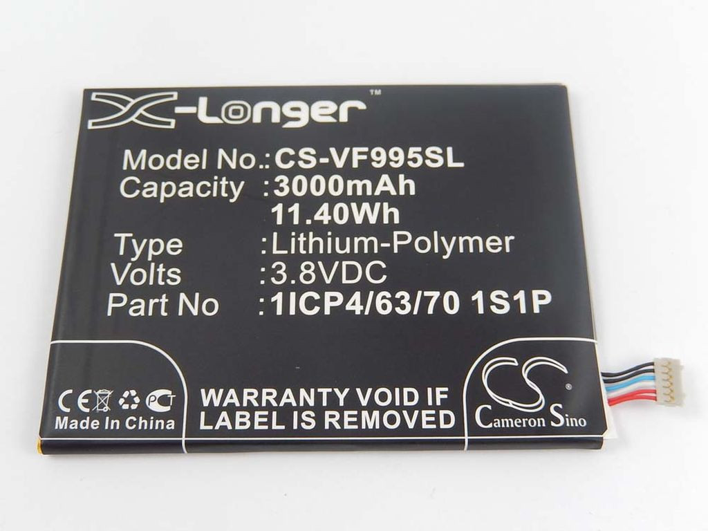 VHBW Mobiltelefon akku 1ICP4/63/70 1S1P - 3000 mAh 3,8 V Li-Ion - Okostelefon akku