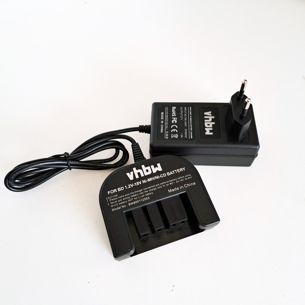 Kéziszerszám akkumulátor / akku töltő Black & Decker akkumulátorhoz 1.2V-18V, Ni-CD & Ni-MH
