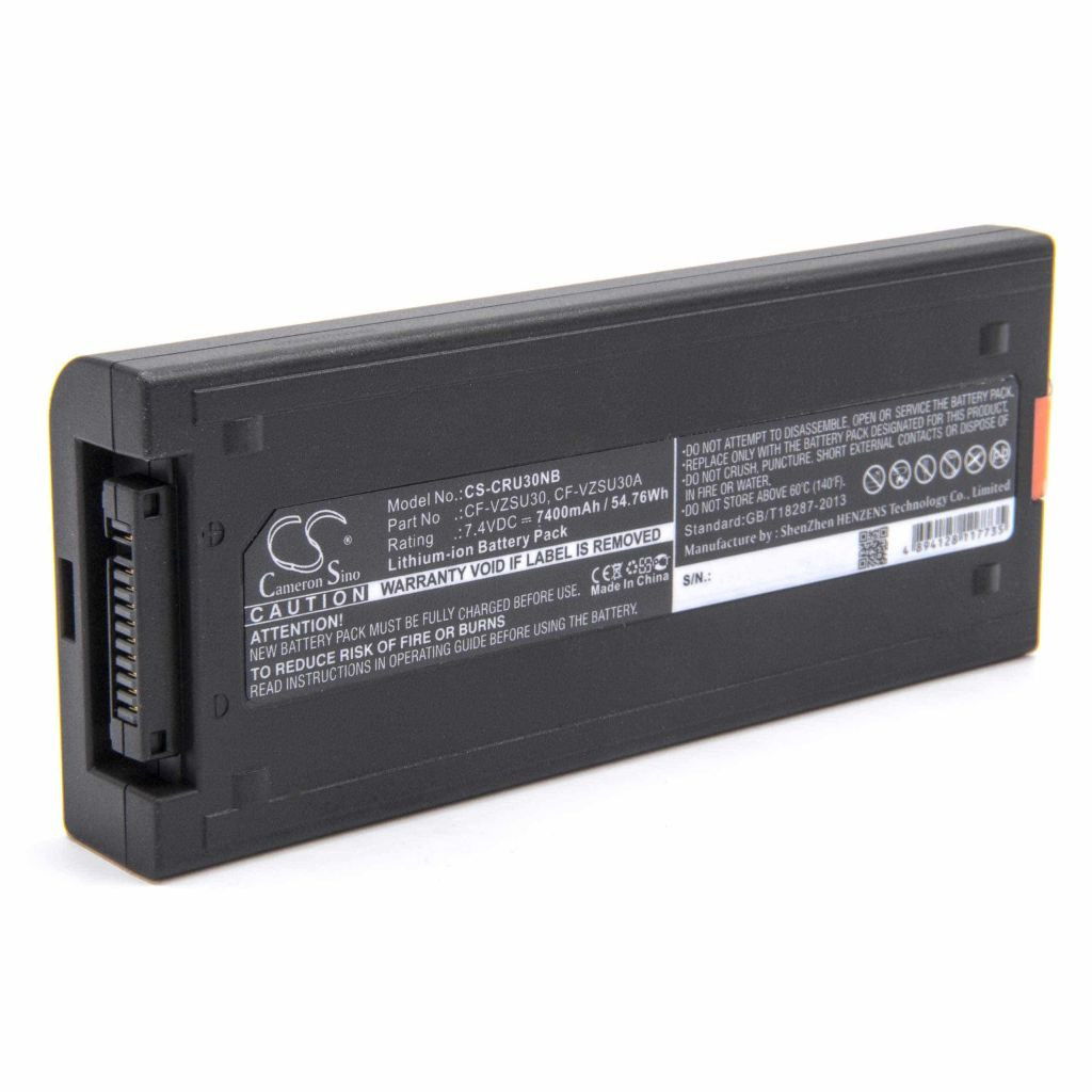 VHBW Notebook akkumulátor Panasonic CF-VZSU30B, CF-VZSU30A, CF-VZSU30 - 7400 mAh 7,4 V Li-Ion, fekete