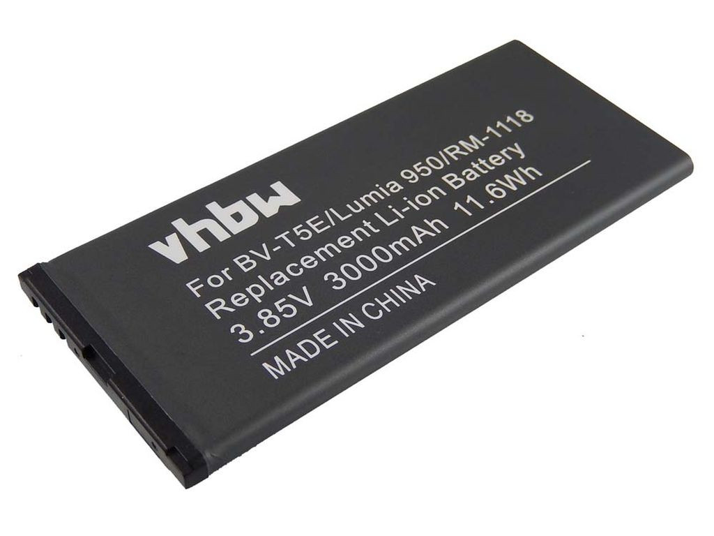VHBW Mobiltelefon akkumulátor Microsoft / Nokia BV-T5E-hez - 3000 mAh 3,85 V Li-Ion - Okostelefon akkumulátor