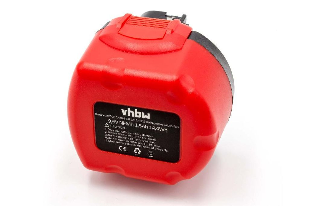 VHBW Elektromos kéziszerszámgép akkumulátor Bosch GSR 9.6-2, PSR 960, GDR 9.6V csavarhúzókhoz - 9.6V, NiMH, 1500mAh