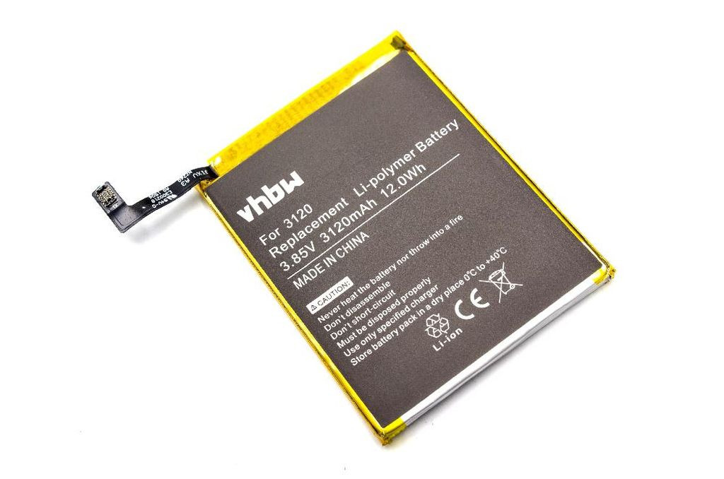 VHBW Mobiltelefon akkumulátor BQ 3120 - 3120 mAh 3,85 V Li-polymer - Okostelefon akkumulátor