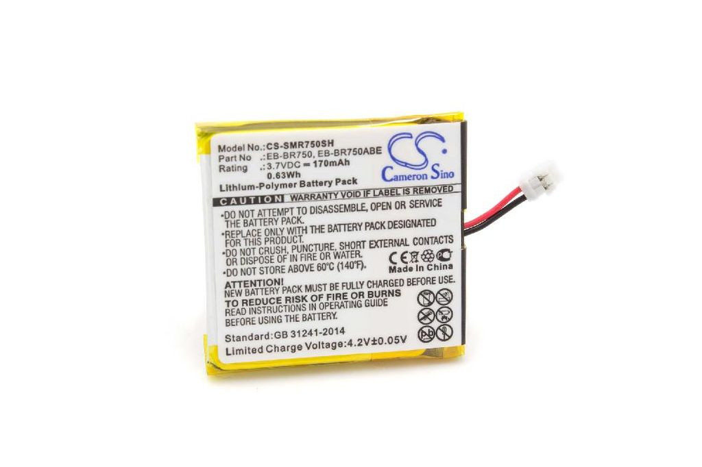 VHBW Samsung EB-BR750, EB-BR750ABE Okosóra Akkumulátor - 170 mAh 3,7 V Li-polimer