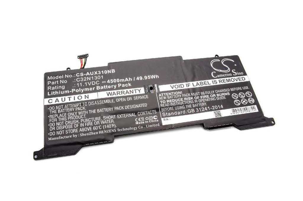 VHBW Notebook akkumulátor Asus 0B200-00510000, C32N1301 - 4500 mAh 11,1 V Li-polymer VHBW Notebook akkumulátor Asus 0B200-00510000, C32N1301 - 4500 mAh 11,1 V Li-polymer