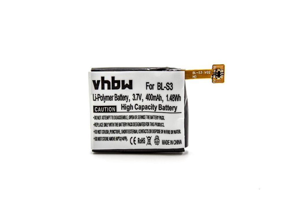 VHBW LG EAC62618501, BL-S3 Okosóra Akkumulátor - 400 mAh 3,7 V Li-polimer
