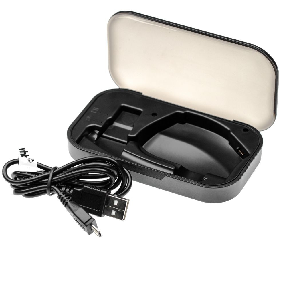 VHBW Plantronics Voyager Legend UC Töltődoboz - USB Töltőkábel, Fekete