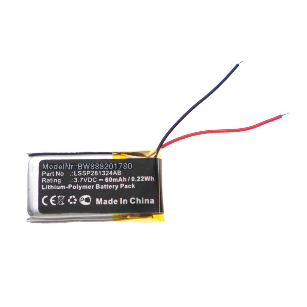 VHBW Fitbit LSSP281324AB Okosóra Elem - 60 mAh 3,7 V Li-polimer