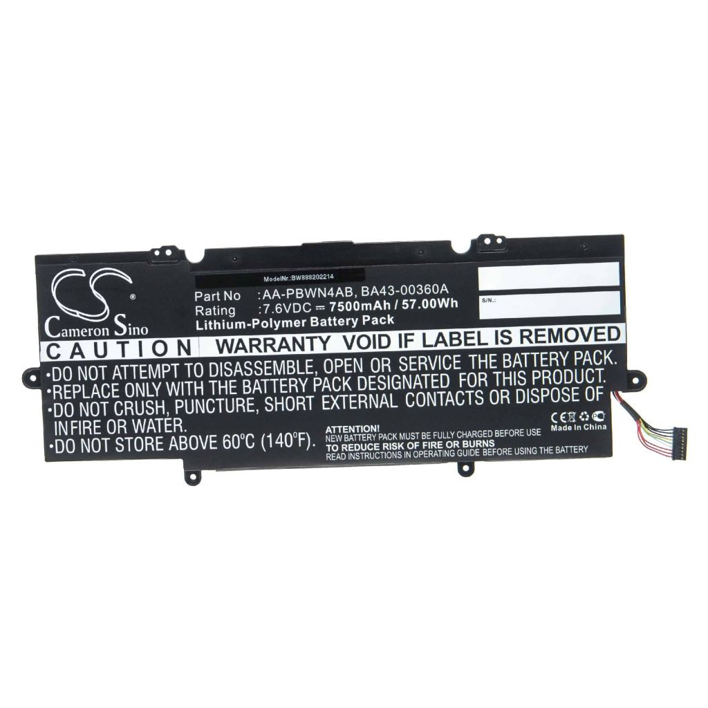 VHBW Notebook akkumulátor Samsung BA43-00360A, AA-PBWN4AB - 7500 mAh 7,6 V Li-polimer VHBW Notebook akkumulátor Samsung BA43-00360A, AA-PBWN4AB - 7500 mAh 7,6 V Li-polimer