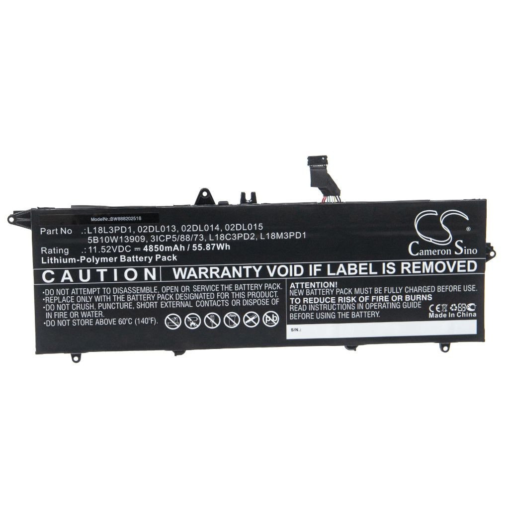 VHBW Notebook akkumulátor Lenovo 02DL013, 02DL014, 02DL015, 3ICP5/88/73 - 4850 mAh 11,52 V Li-polymer