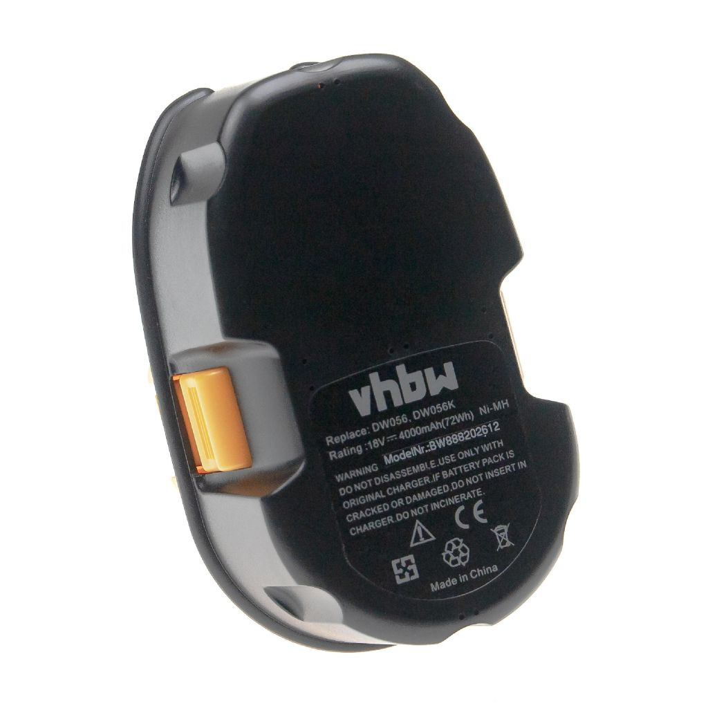 VHBW Elektromos kéziszerszámgép akkumulátor Dewalt DC9096, DE9039, DE9095, DC9099, DE9096 akkumulátort – 4000 mAh, 18 V, NiMH
