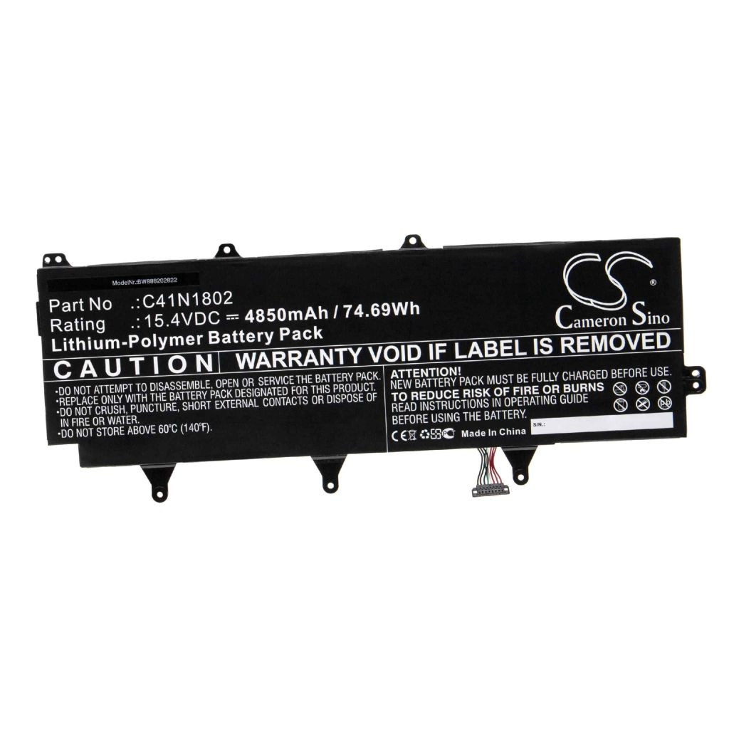 VHBW Notebook akkumulátor Asus 0B200-03140100, C41N1802 - 4850 mAh 15,4 V Li-polymer VHBW Notebook akkumulátor Asus 0B200-03140100, C41N1802 - 4850 mAh 15,4 V Li-polymer