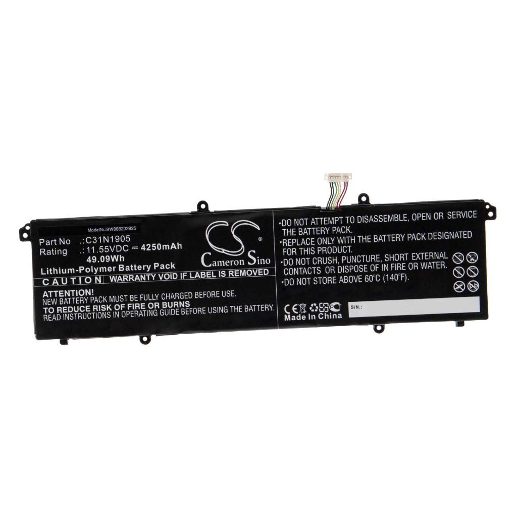 VHBW Notebook akkumulátor Asus C31N1905, 0B200-03580200 - 4250 mAh 11,55 V Li-polymer