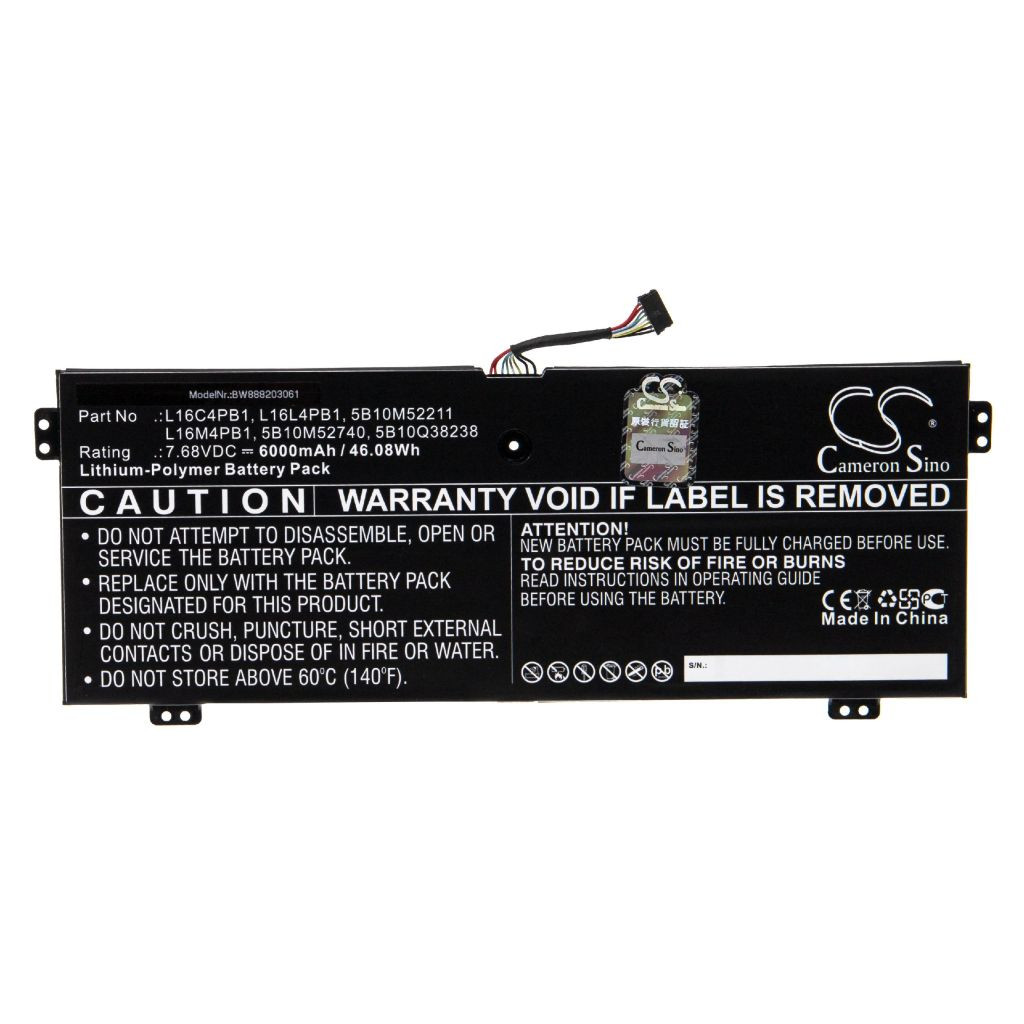 VHBW Notebook akkumulátor Lenovo 5B10Q38238, 5B10M52740, 5B10M52211 - 6000 mAh 7,68 V Li-polymer