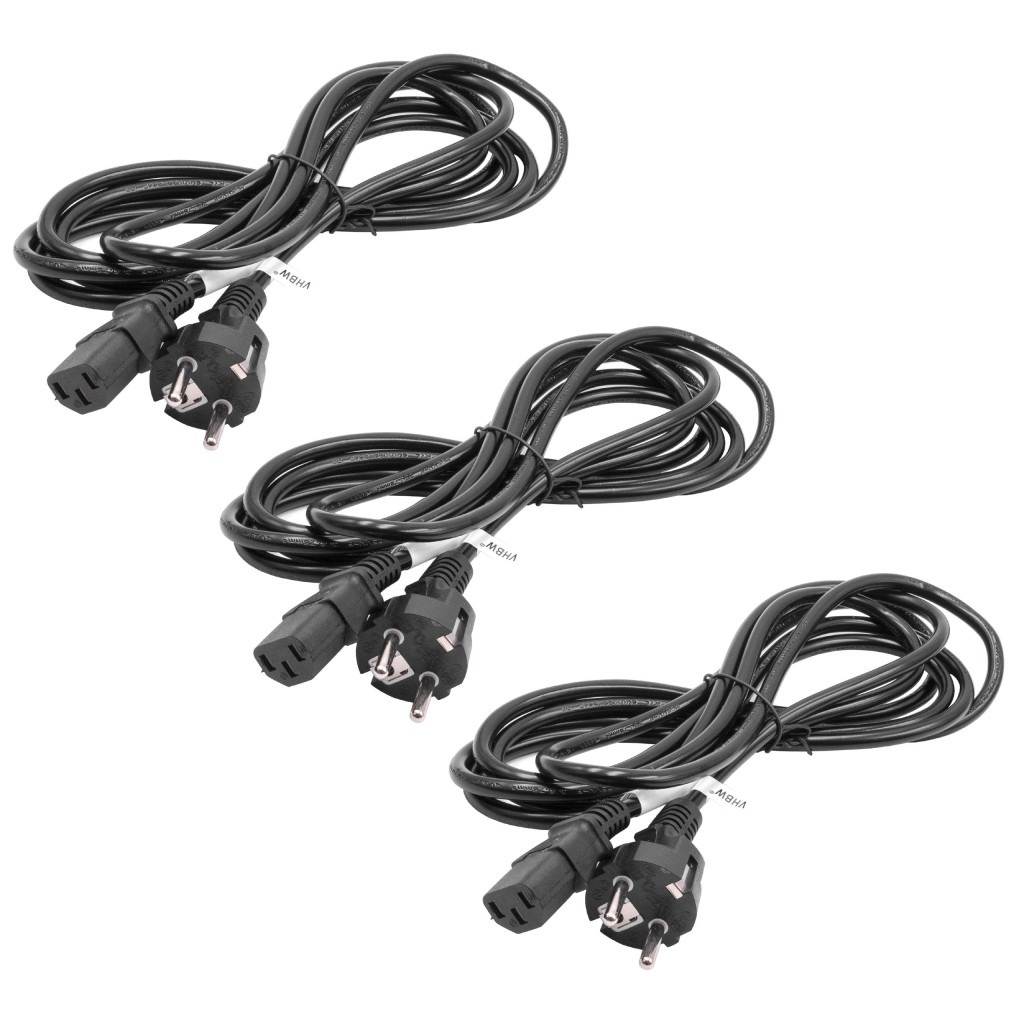 VHBW C13 Tápkábel Euro Dugóval - 3 m