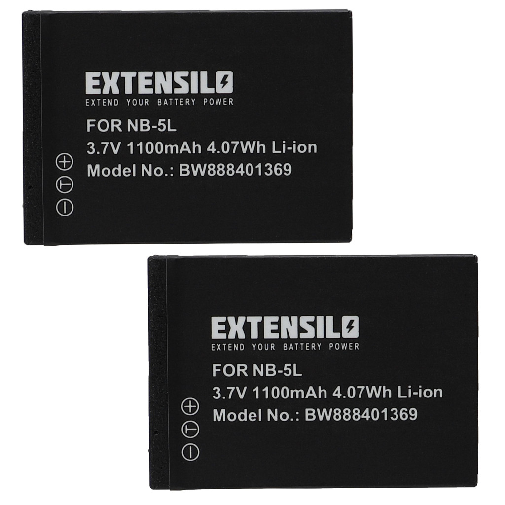 VHBW Akkumulátor Canon NB-5L helyettesítő - 1100 mAh 3,7 V Li-Ion