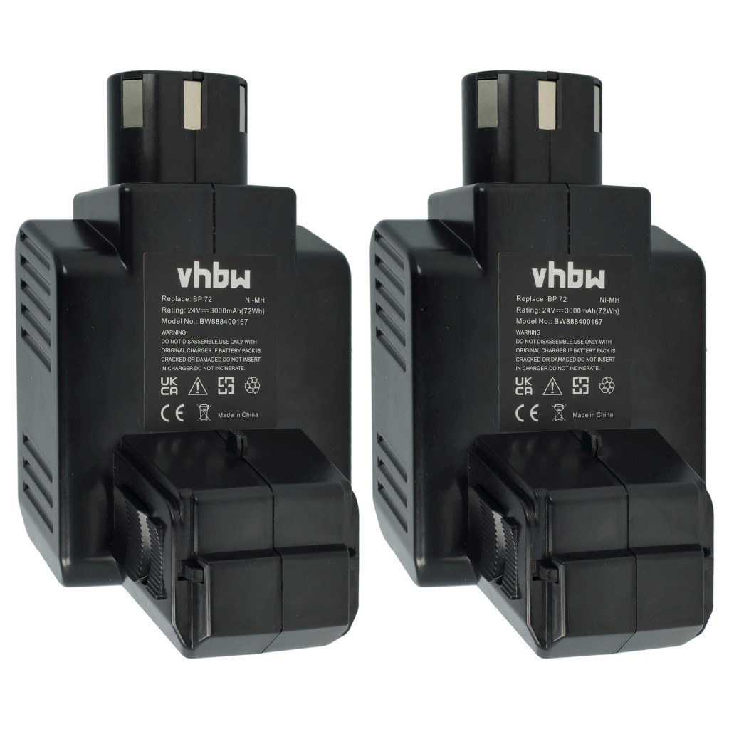 VHBW Elektromos szerszám Akkumulátor Hilti BP72, BP60, 331530, BP40 - 3000 mAh 24 V NiMH