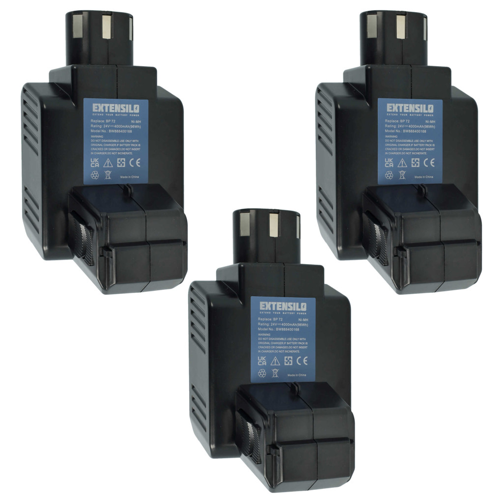 VHBW Elektromos szerszám akkumulátor BP72, BP60, 331530, BP40 - 4000 mAh 24 V NiMH