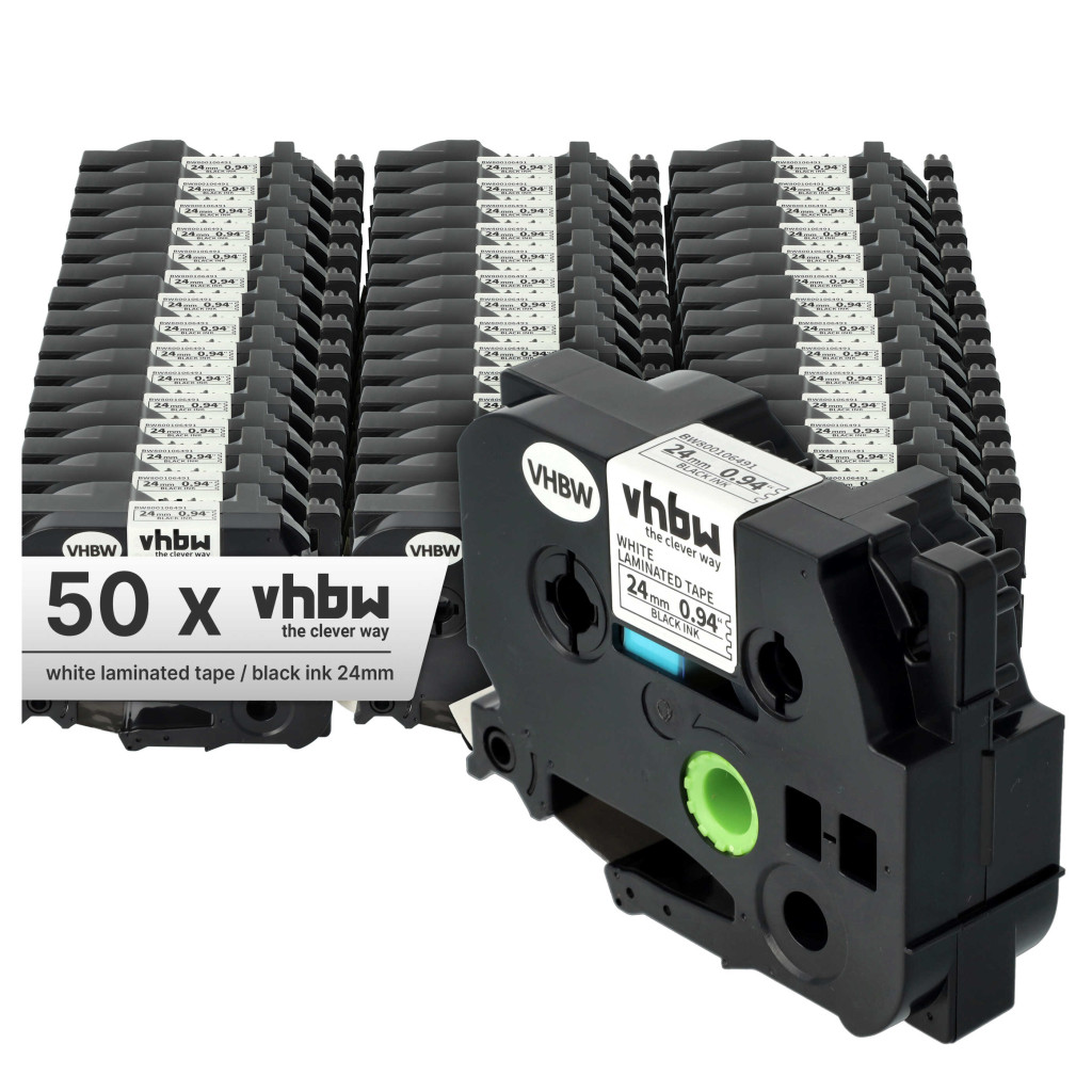 VHBW Címkeszalag Brother TZ-251, TZE-251 helyettesítő - 24 mm fekete-fehér