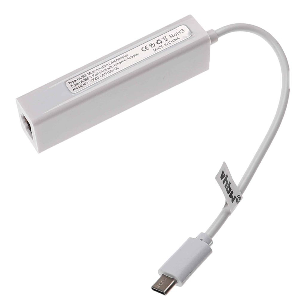 VHBW USBC m - RJ45 f Ethernet Adapter + 3 USB Aljzat