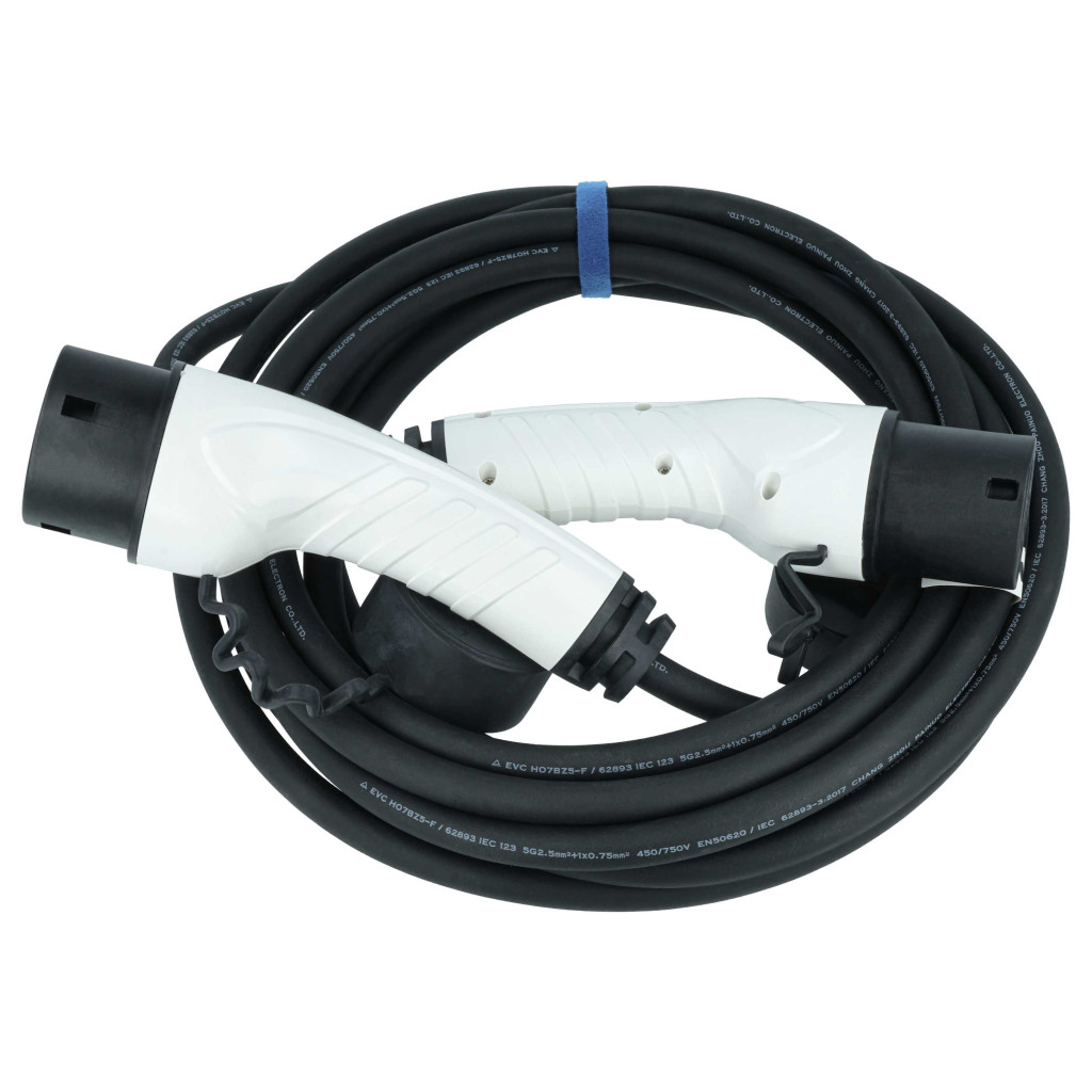 VHBW Töltőkábel Type 2 - Type 2, 3-fázisú, 16 A, 11 kW, 7 m
