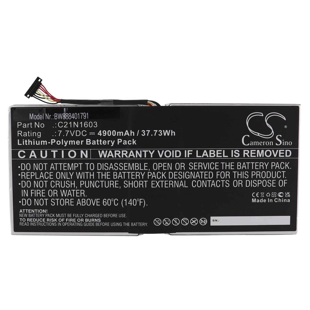Tabletta akkumulátor Asus 0B200-02100300, 0B200-02100200, 0B200-02100100 - 4900 mAh 7,7 V Li-polymer