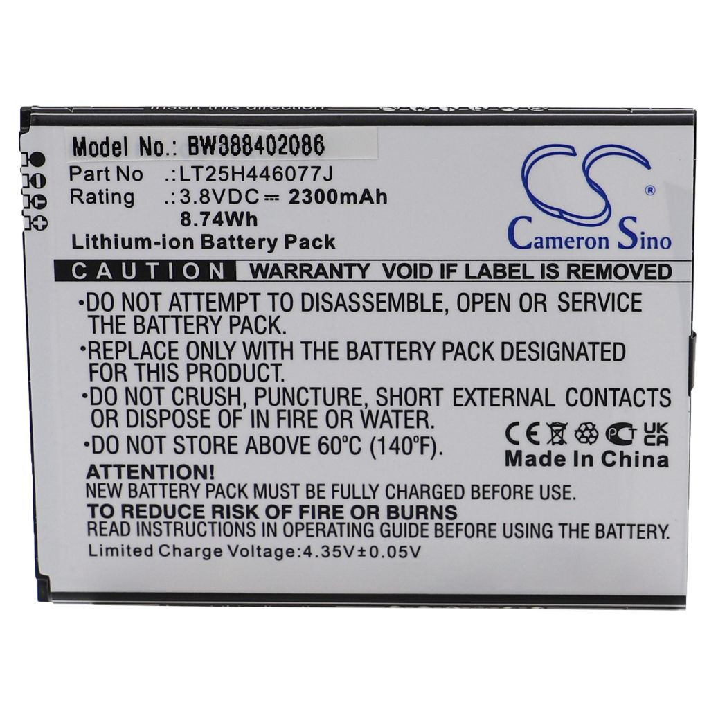 VHBW Mobiltelefon akkumulátor Wiko LT25H446077J - 2300 mAh 3,8 V Li-Ion - Okostelefon akkumulátor