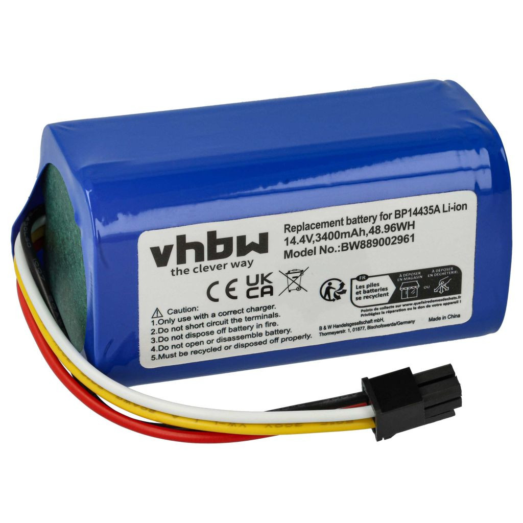 VHBW Akkumulátor Eureka/Midea BP14435A-hoz - 3400 mAh, 14,4 V, Li-Ion