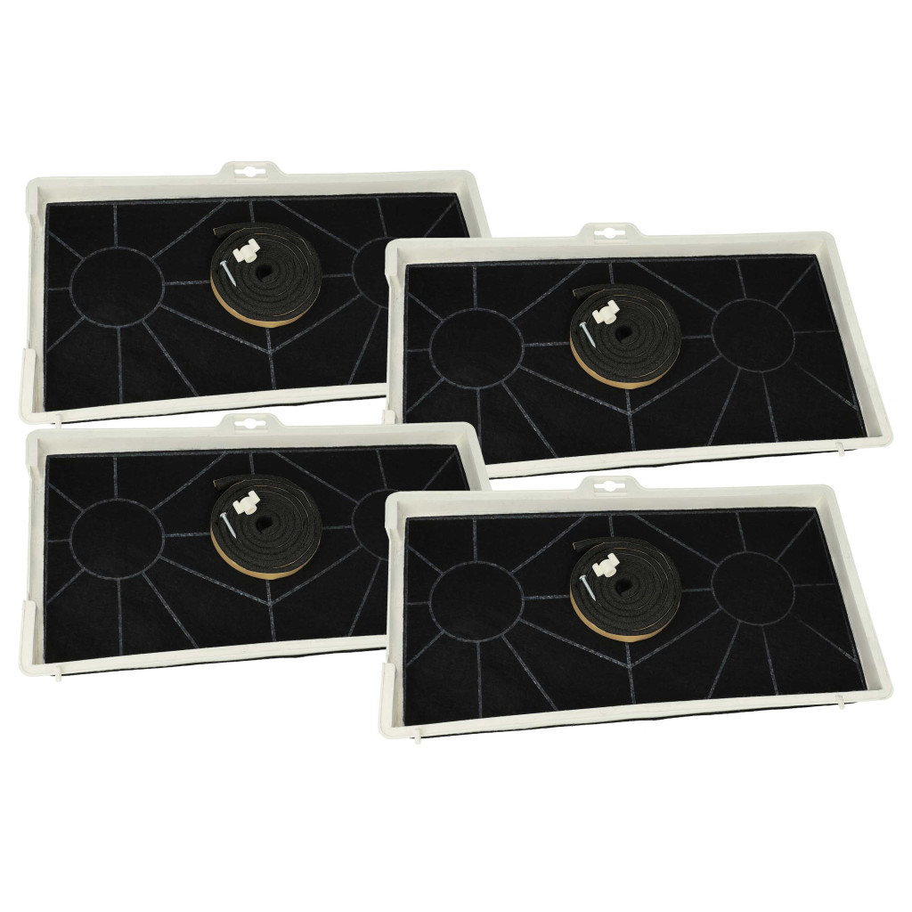4x Activated Carbon Filter as Replacement for Balay 461422 / 00461422 for Bosch Hob + Mounting Material