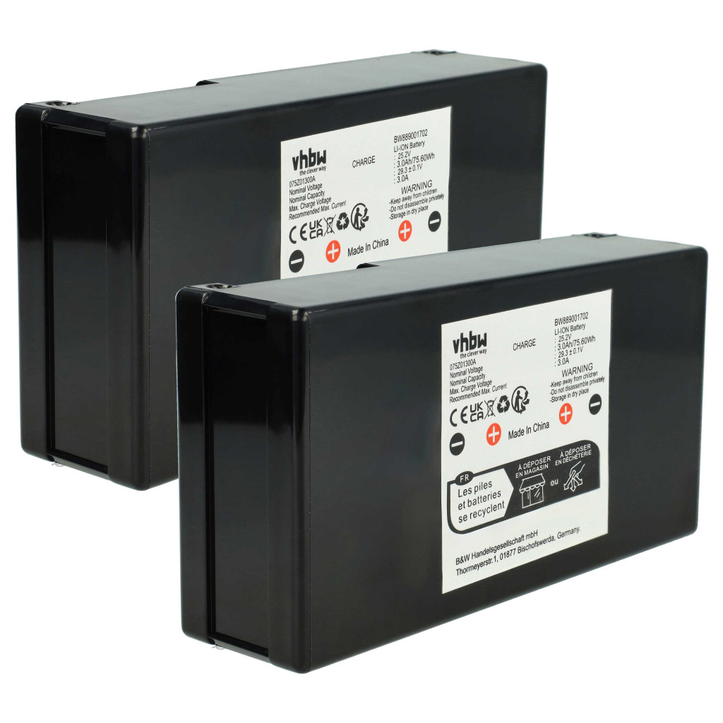 VHBW Akkumulátor Ambrogio 6060BA0 - 3000 mAh 25,2 V Li-Ion