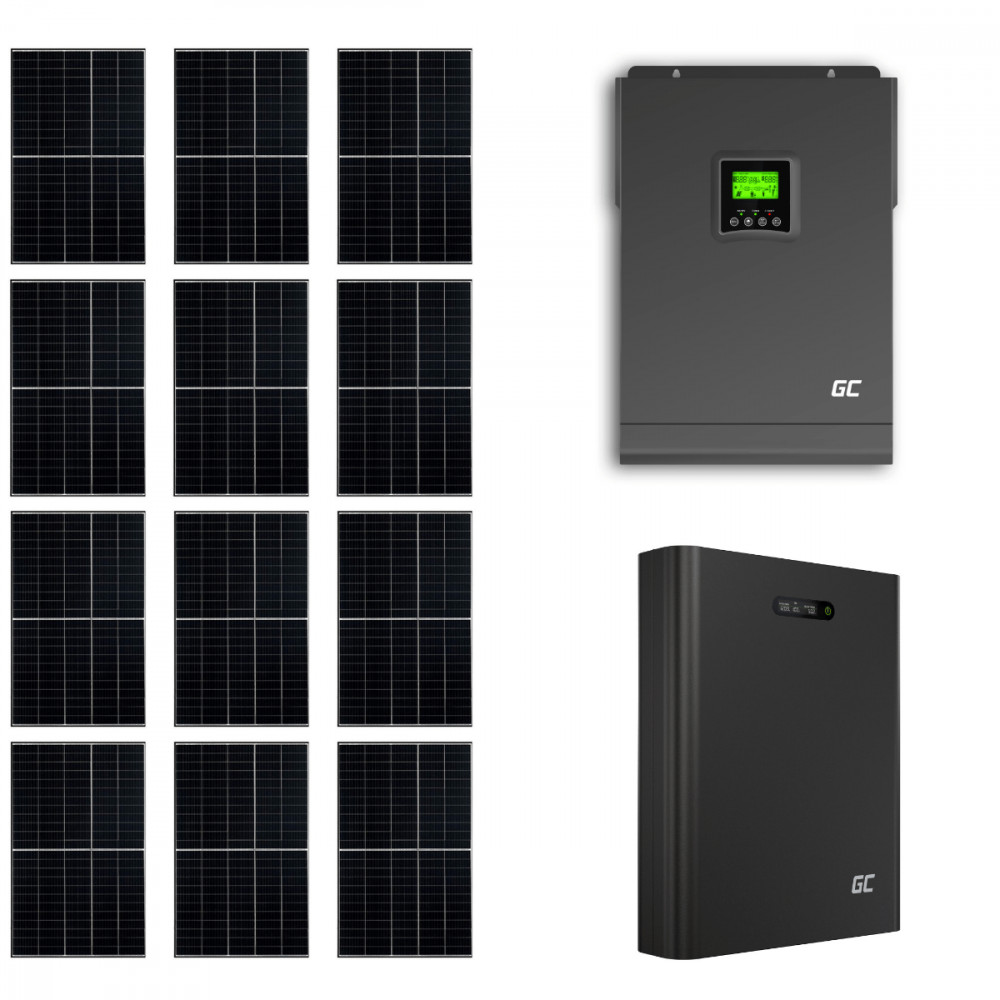 ECO08 csomag 48V 3000VA szigetüzemű napelemes rendszer LiFePO4 5 kWh