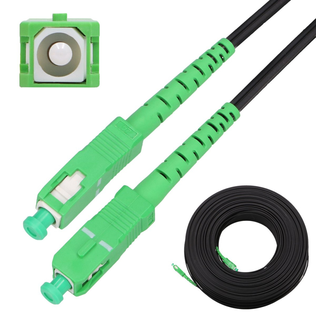 Extralink SC/APC-SC/APC flat patch kábel, drop, egymódusú, simplex, G.657A2, 15 m.