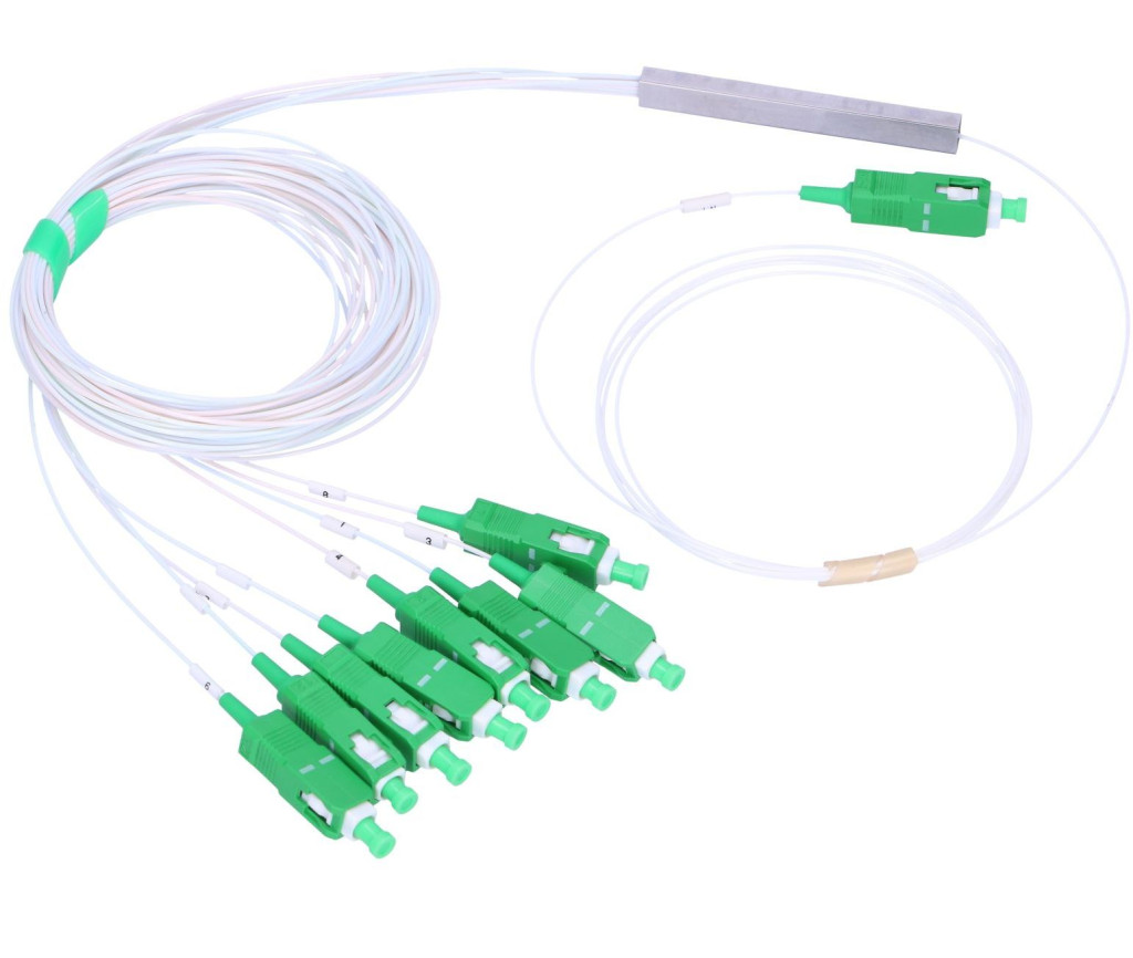 Extralink 1:8 PLC SC/APC splitter, 900 µm, 1 m