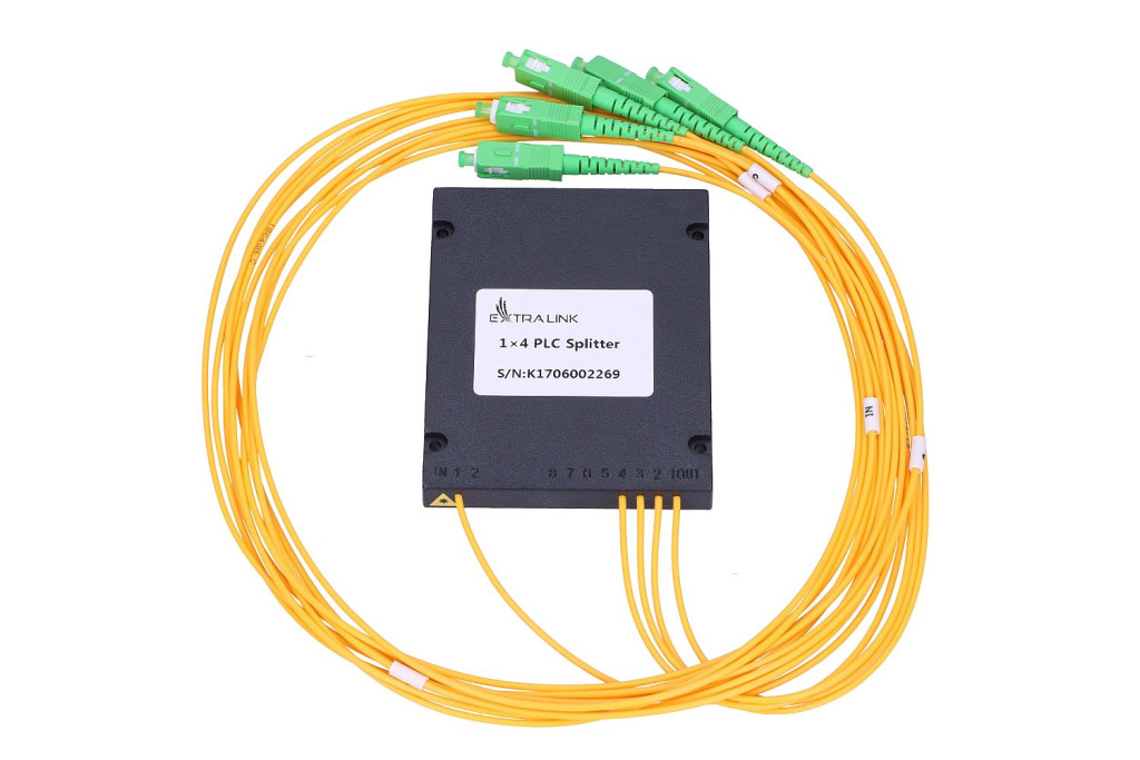 Extralink 1:4 PLC SC/APC, elosztó, 2,0 mm, 1,5 m, G657A, ABS modul